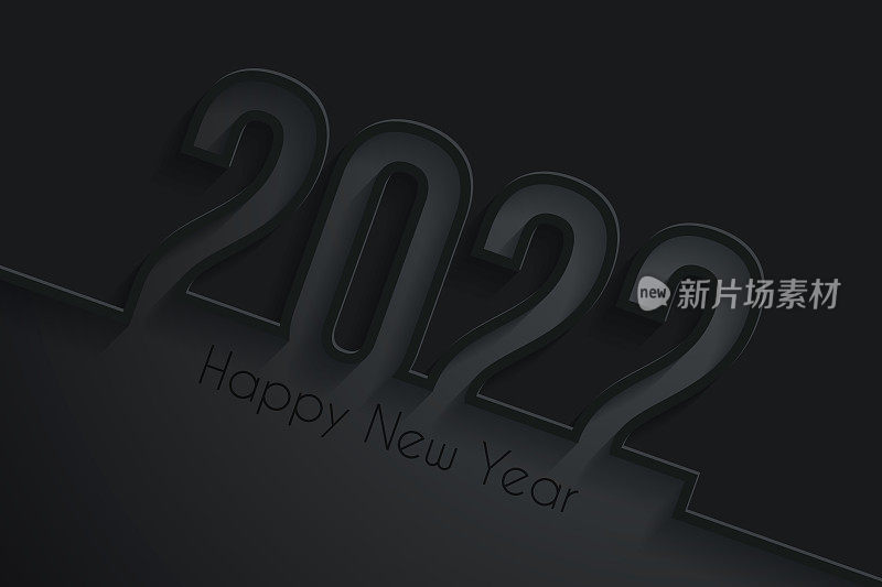 新年快乐2022 -黑色背景